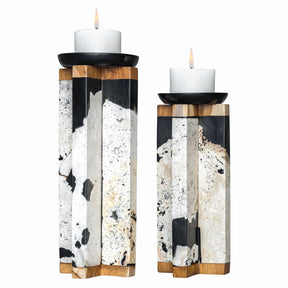 Uttermost Illini Stone Candleholders - Set Of 2 - Home Elegance USA