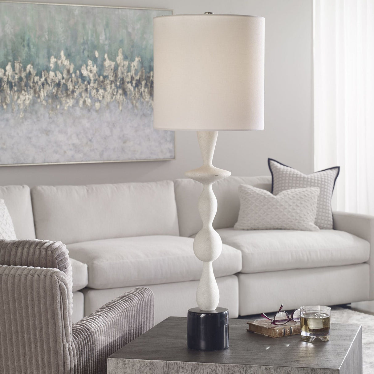 Uttermost Inverse White Marble Table Lamp - Home Elegance USA