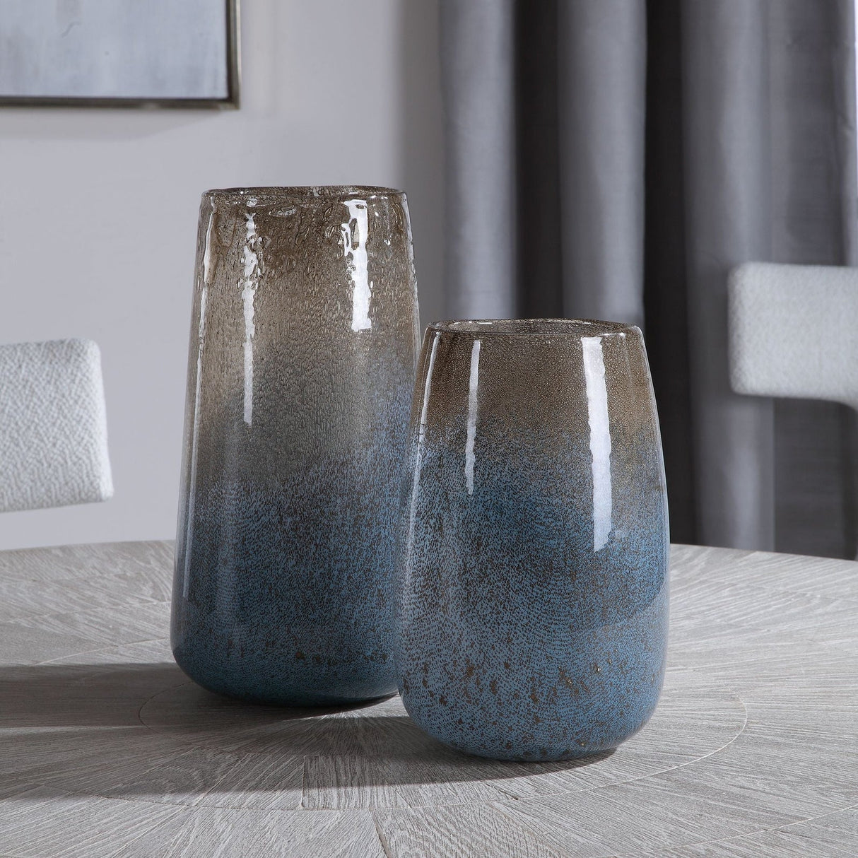 Uttermost Ione Seeded Glass Vases - Set Of 2 - Home Elegance USA