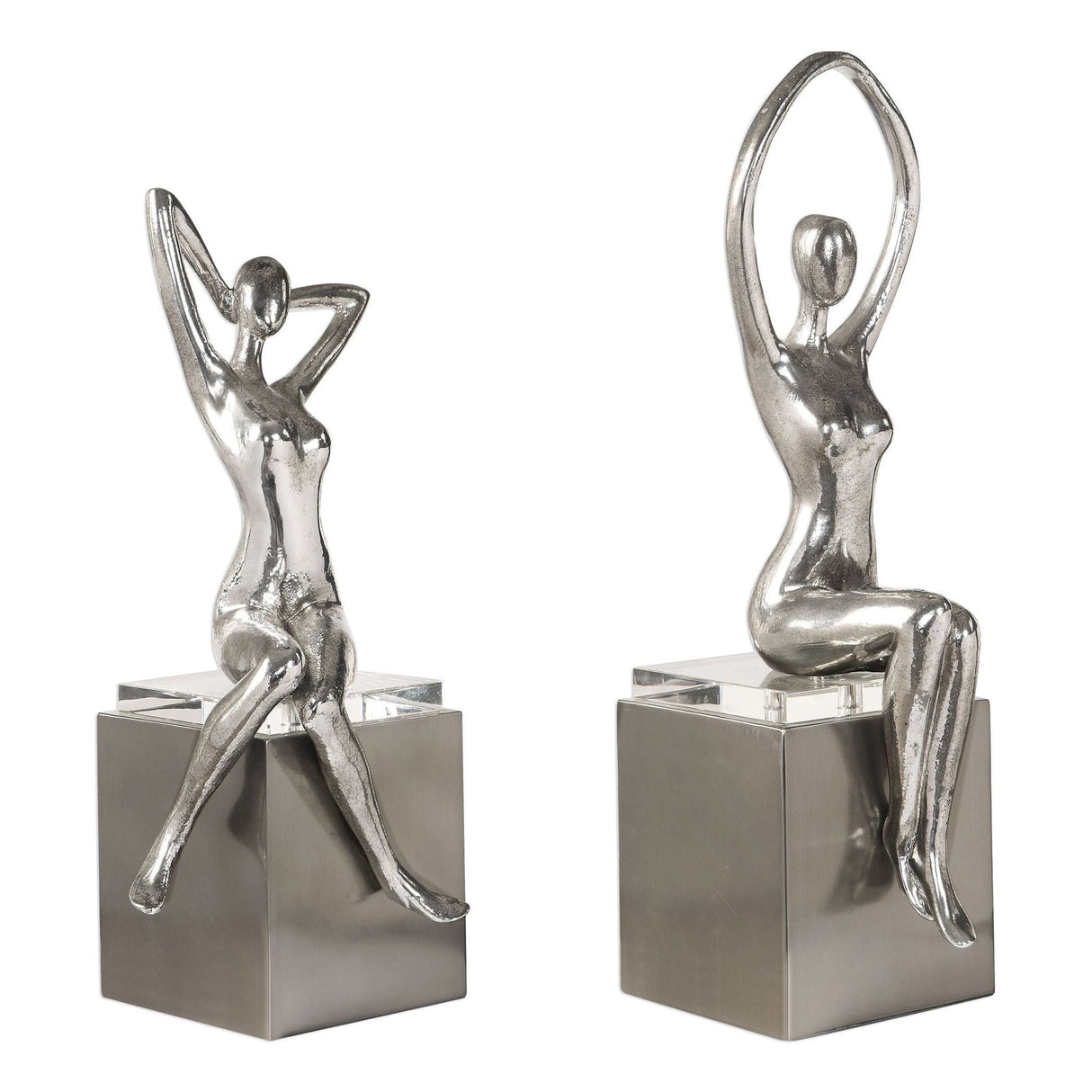 Uttermost Jaylene Silver Sculptures - Set Of 2 - Home Elegance USA