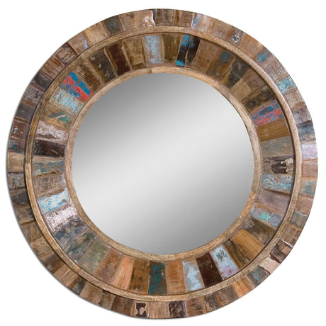 Uttermost Jeremiah Round Wood Mirror - Home Elegance USA