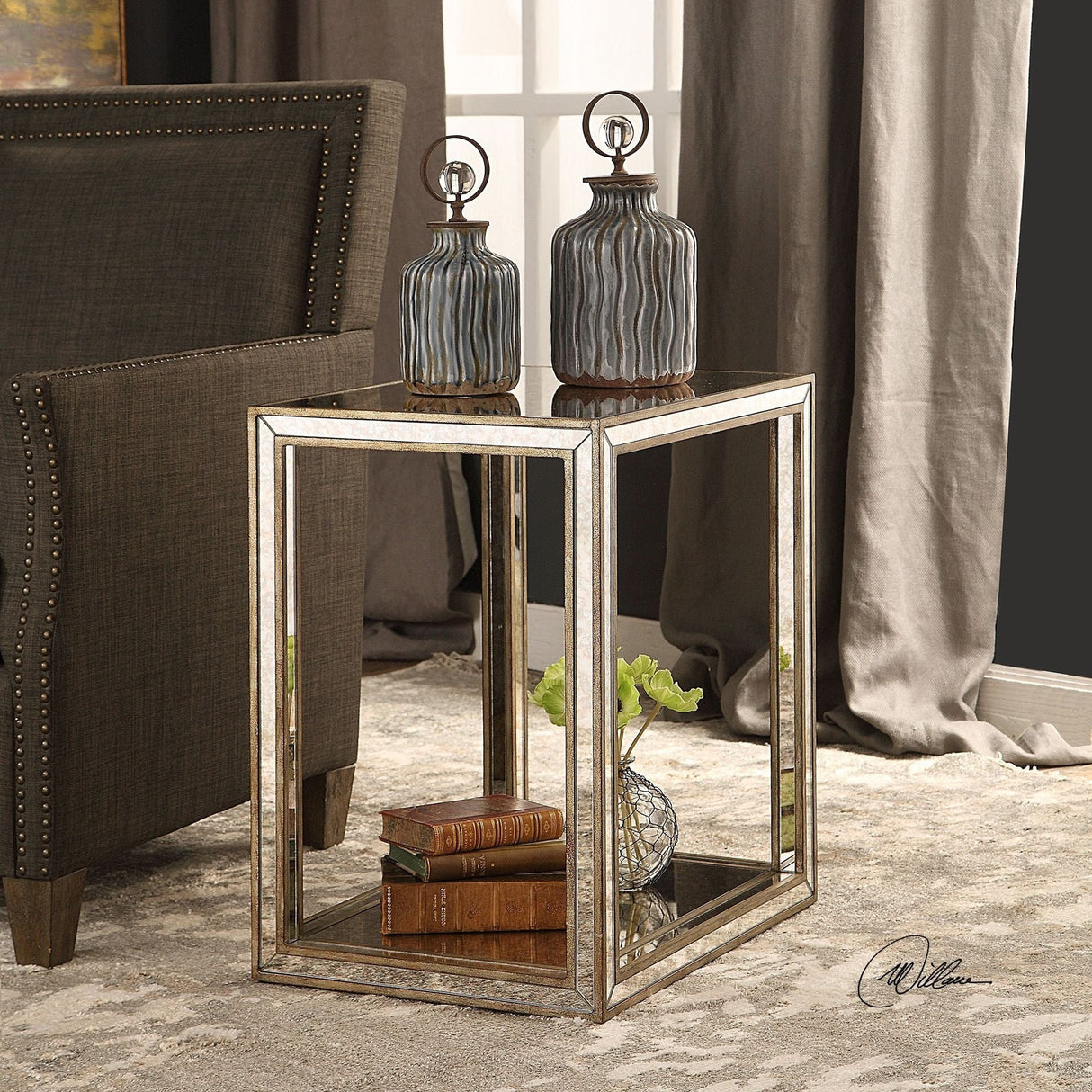 Uttermost Julie Mirrored End Table - Home Elegance USA