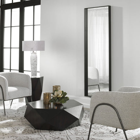 Uttermost Kahn Oversized Black Rectangular Mirror - Home Elegance USA