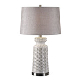 Uttermost Kansa Distressed White Table Lamp - Home Elegance USA