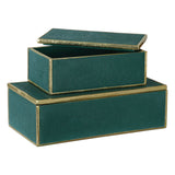Uttermost Karis Emerald Green Boxes - Set Of 2 - Home Elegance USA