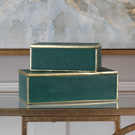 Uttermost Karis Emerald Green Boxes - Set Of 2 - Home Elegance USA