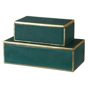 Uttermost Karis Emerald Green Boxes - Set Of 2 - Home Elegance USA