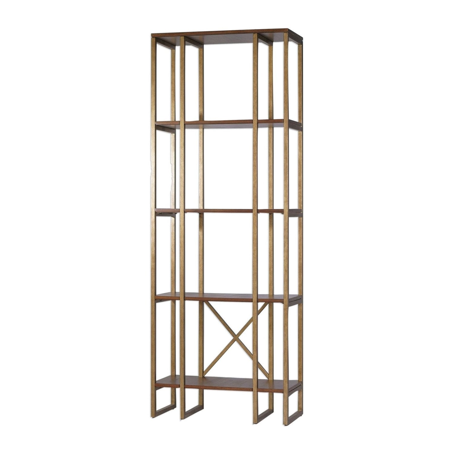 Uttermost Karishma Antique Gold Etagere - Home Elegance USA