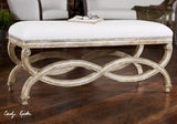 Uttermost Karline Natural Linen Bench - Home Elegance USA