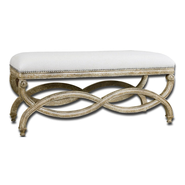 Uttermost Karline Natural Linen Bench - Home Elegance USA