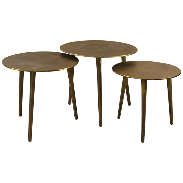 Uttermost Kasai Gold Coffee Tables - Set Of 3 - Home Elegance USA