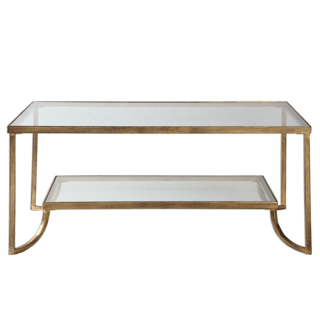 Uttermost Katina Gold Leaf Coffee Table - Home Elegance USA