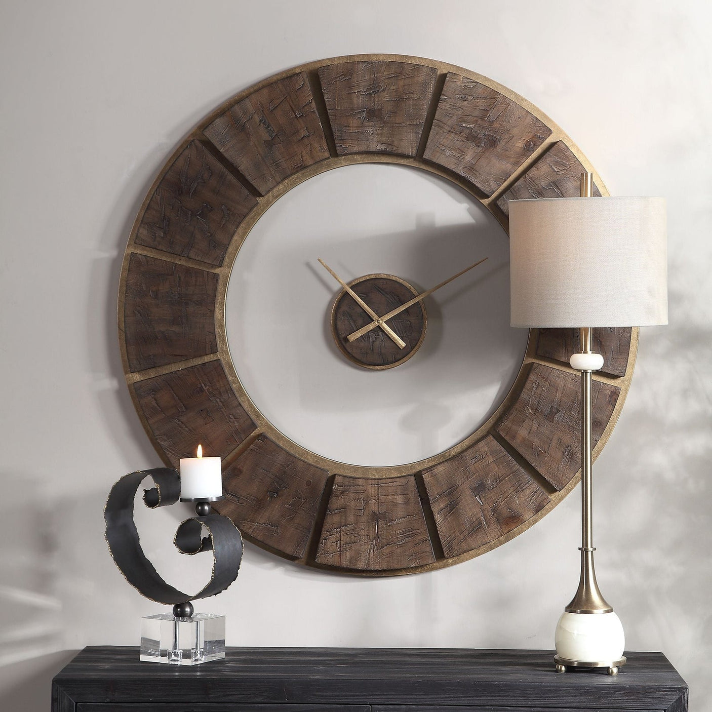 Uttermost Kerensa Wooden Wall Clock - Home Elegance USA