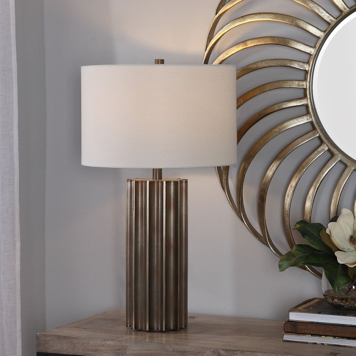 Uttermost Khalio Gun Metal Table Lamp - Home Elegance USA