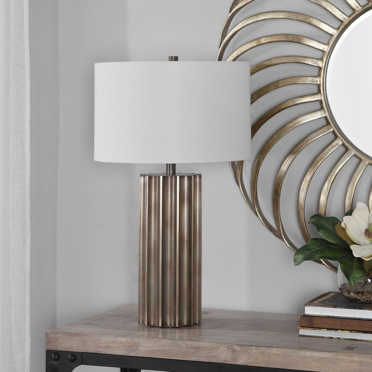 Uttermost Khalio Gun Metal Table Lamp - Home Elegance USA