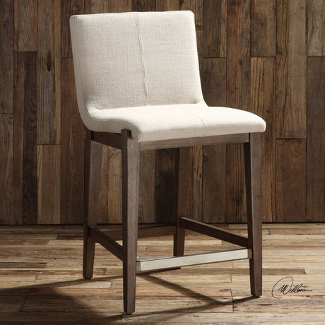 Uttermost Klemens Linen Counter Stool - Home Elegance USA