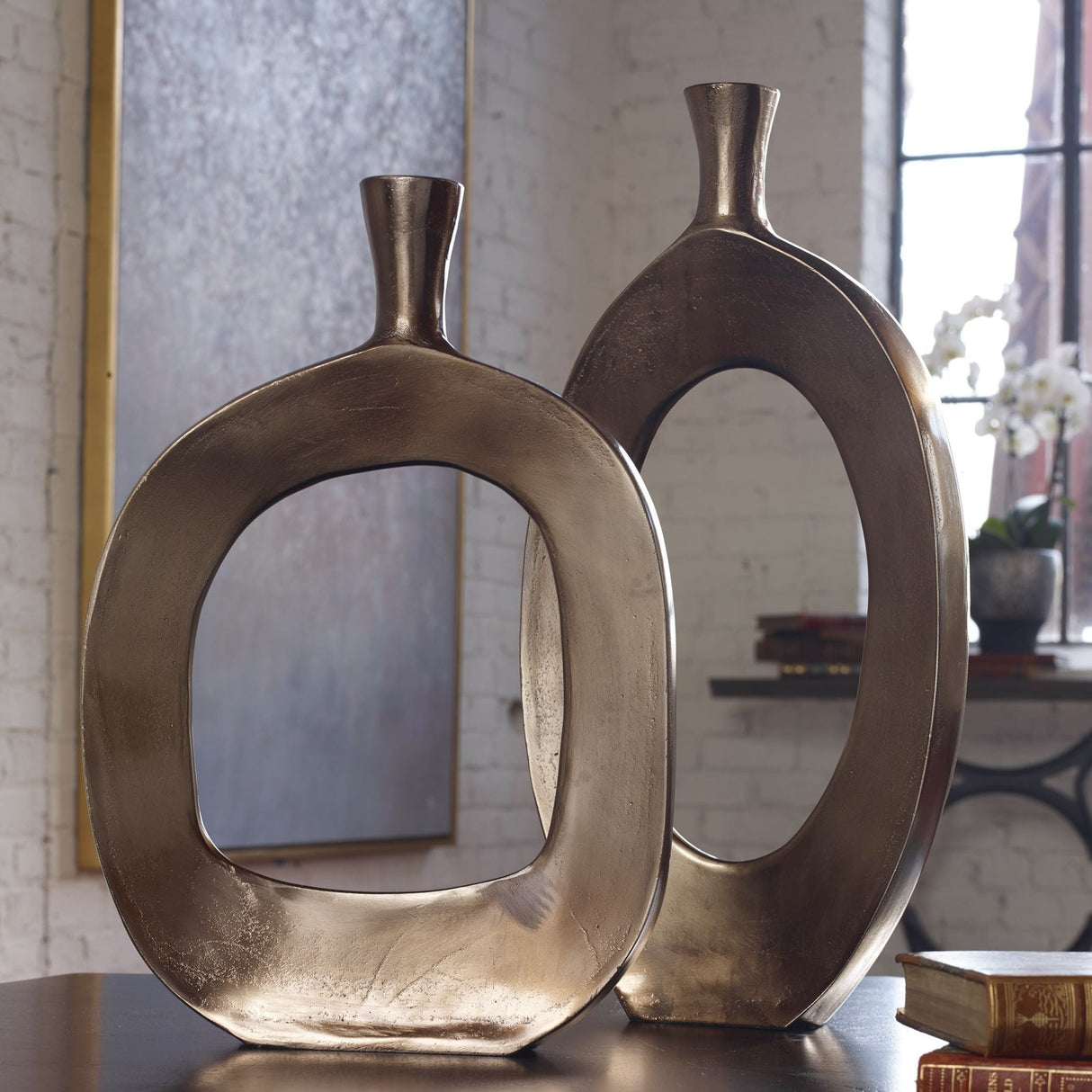 Uttermost Kyler Textured Bronze Vases - Set Of 2 - Home Elegance USA