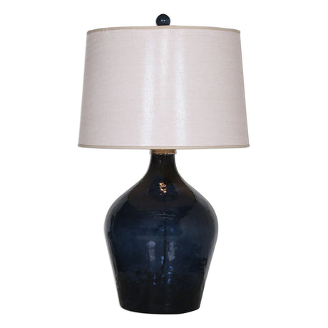 Uttermost Lamone Blue Glass Lamp - Home Elegance USA