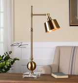 Uttermost Laton Brushed Brass Task Lamp - Home Elegance USA