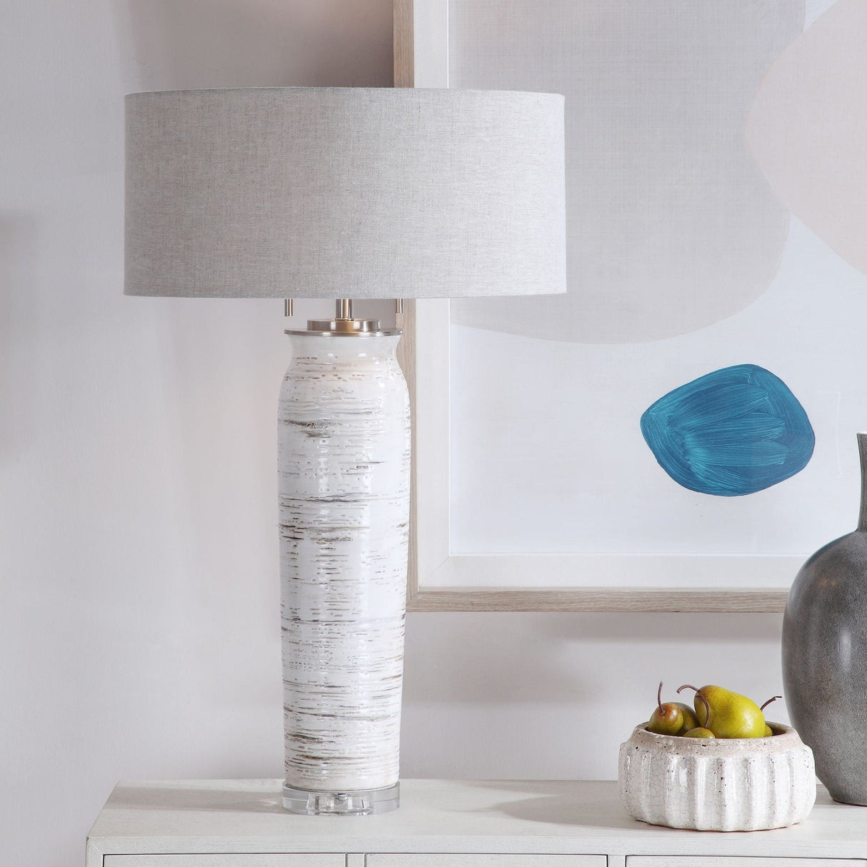 Uttermost Lenta White Table Lamp - Home Elegance USA