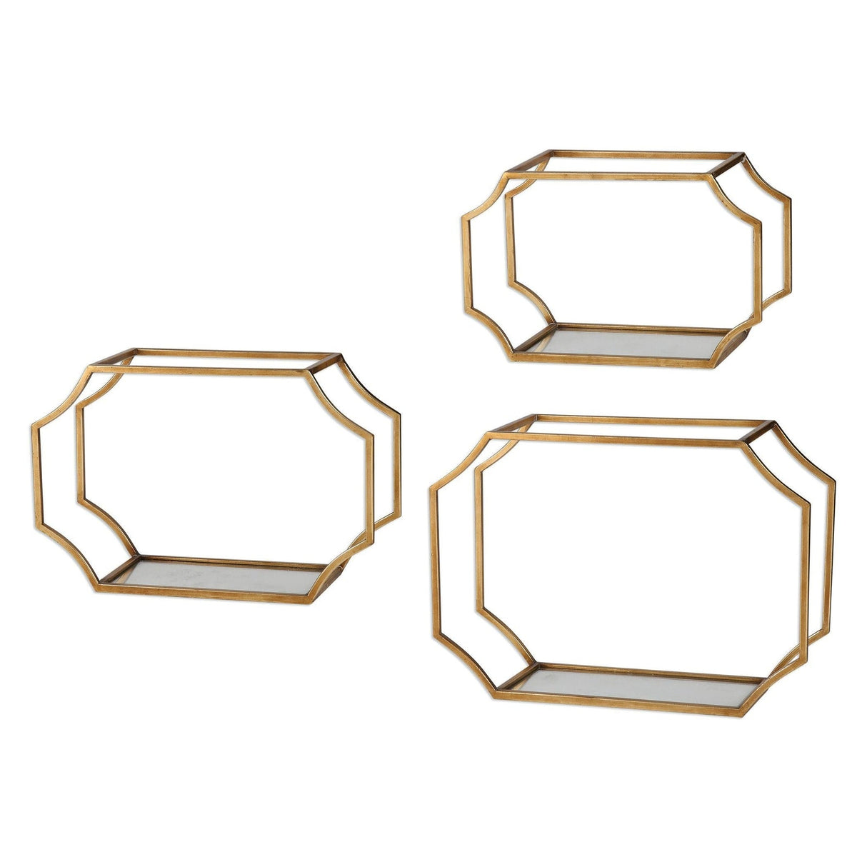 Uttermost Lindee Gold Wall Shelves - Set Of 3 - Home Elegance USA