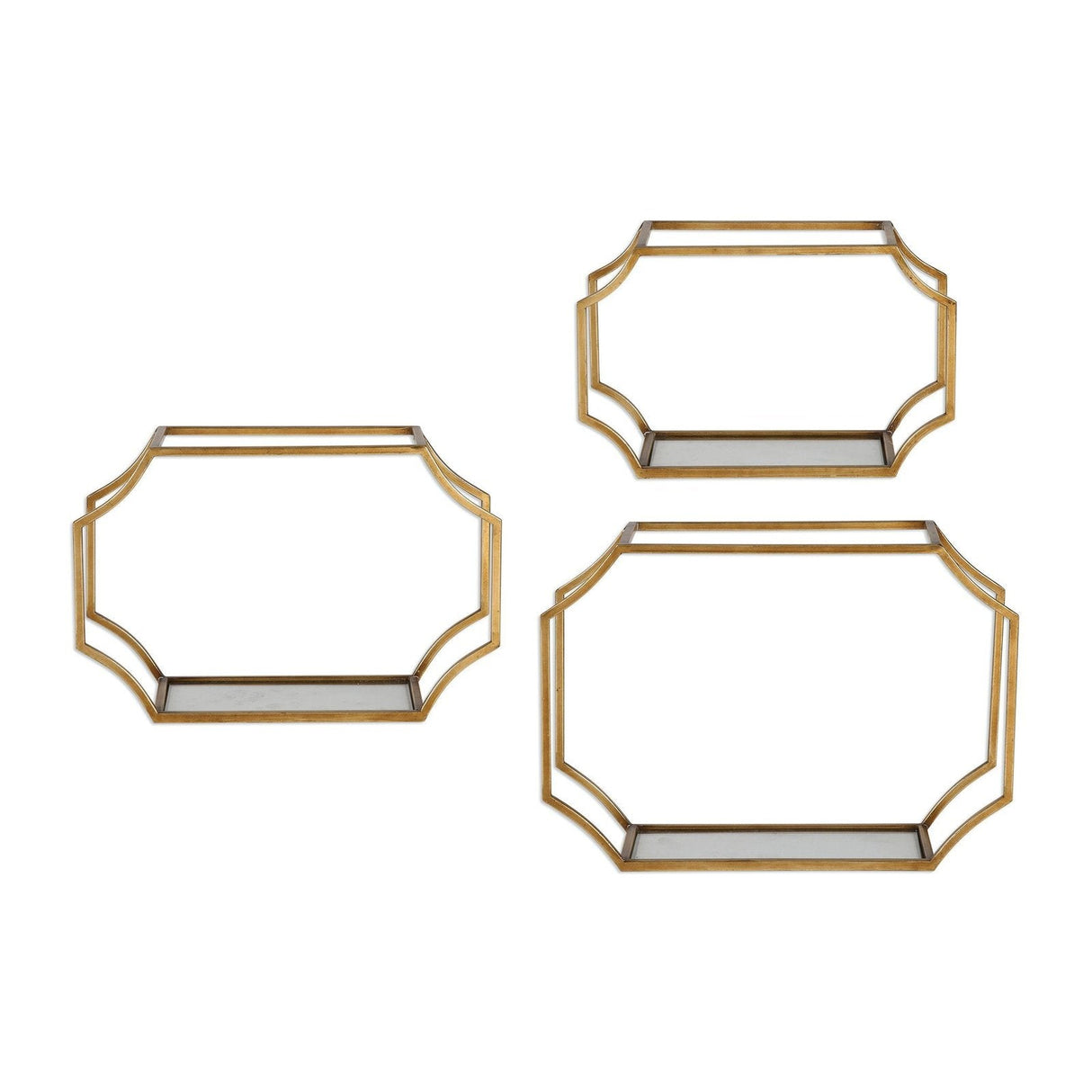 Uttermost Lindee Gold Wall Shelves - Set Of 3 - Home Elegance USA
