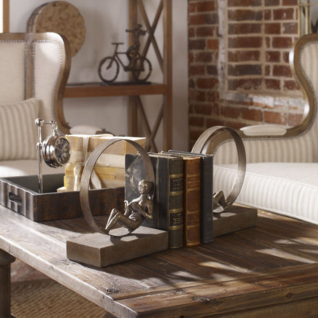 Uttermost Lounging Reader Antique Bookends - Set Of 2 - Home Elegance USA
