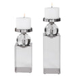 Uttermost Lucian Nickel Candleholders - Set Of 2 - Home Elegance USA