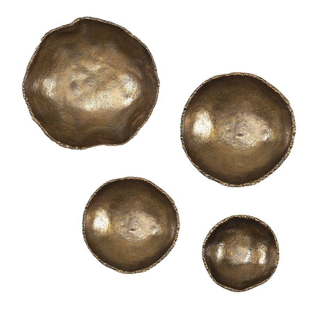 Uttermost Lucky Coins Brass Wall Bowls - Set Of 4 - Home Elegance USA