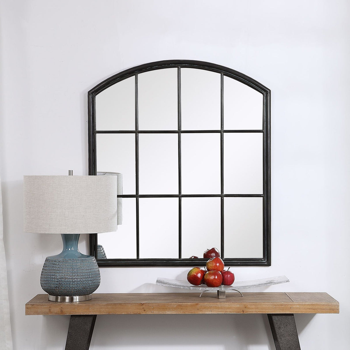 Uttermost Lyda Aged Black Arch Mirror - Home Elegance USA
