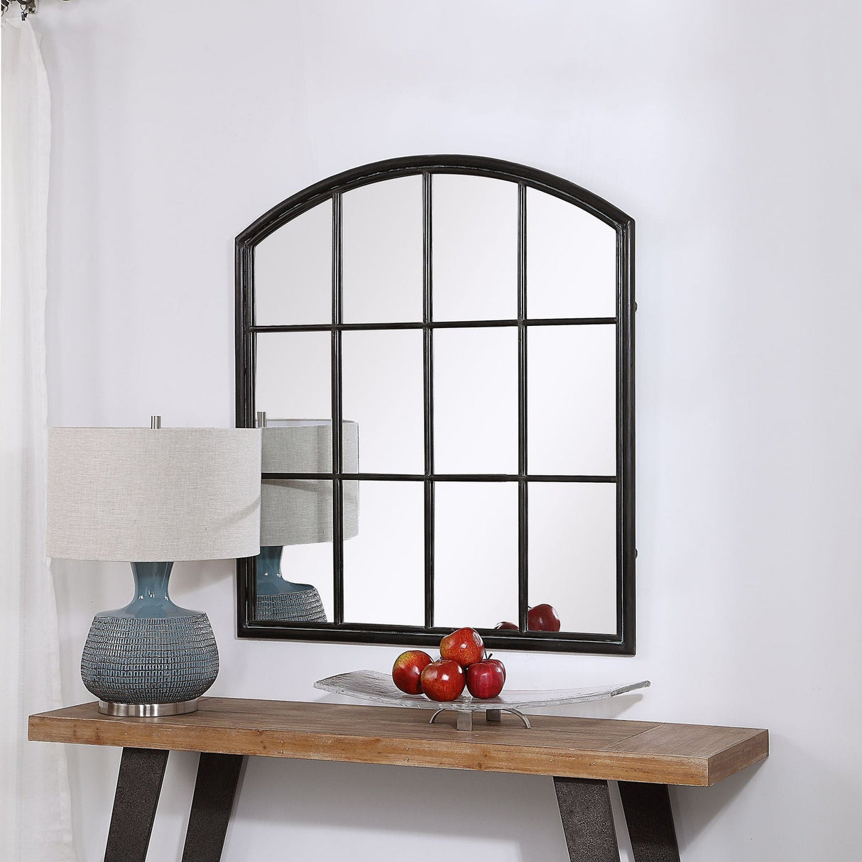 Uttermost Lyda Aged Black Arch Mirror - Home Elegance USA