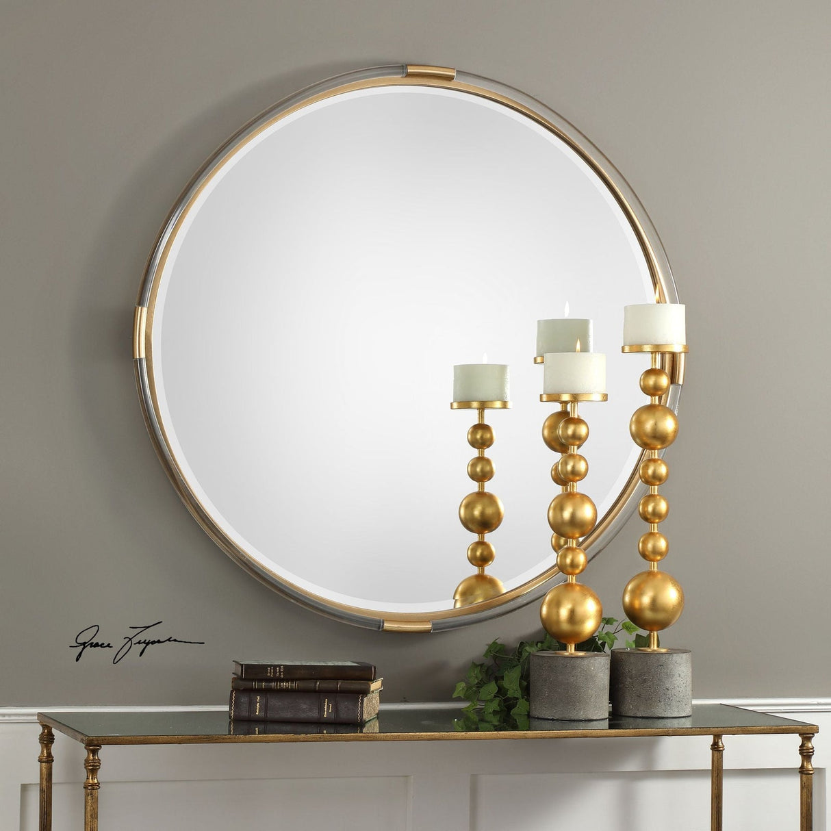 Uttermost Mackai Round Gold Mirror - Home Elegance USA