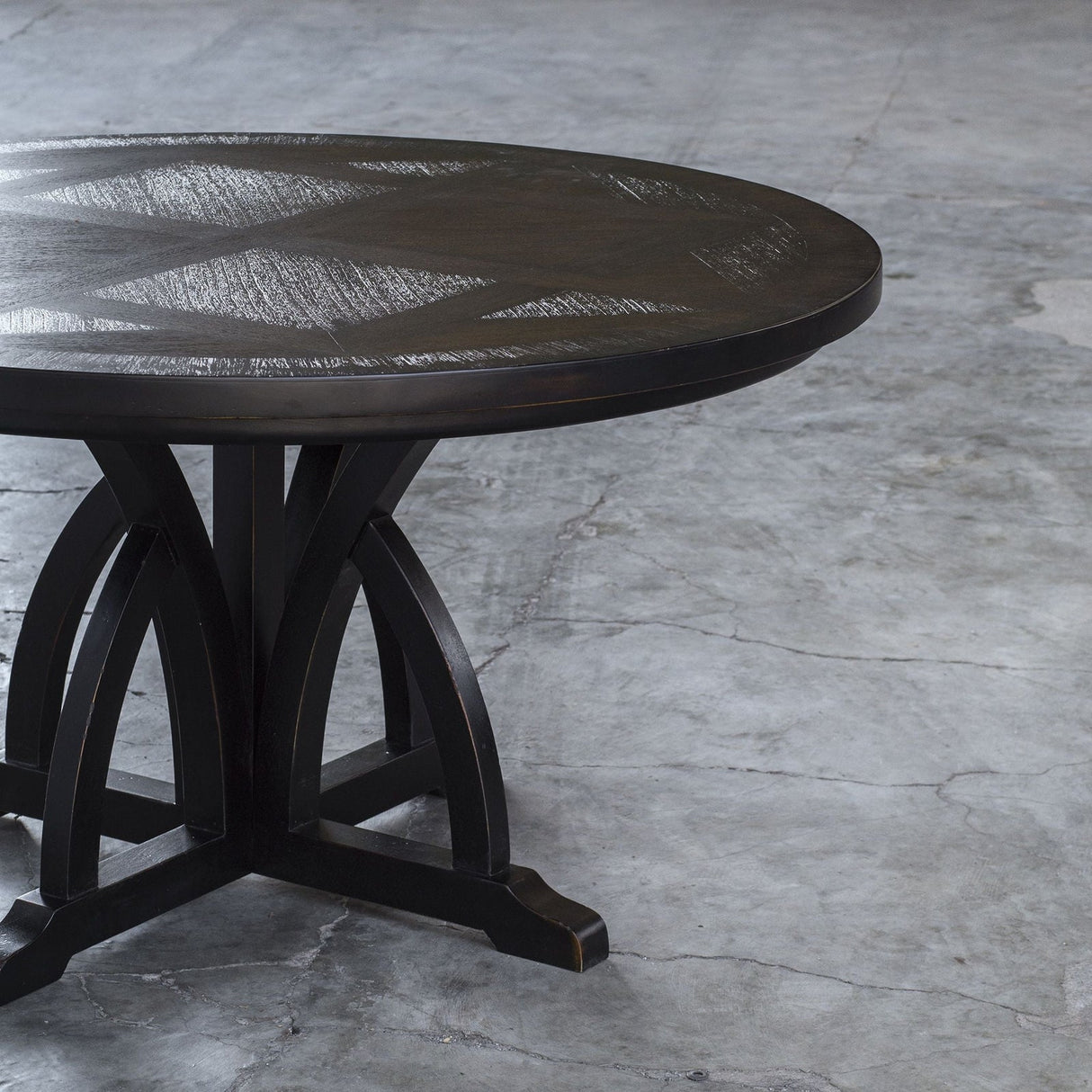 Uttermost Maiva Round Black Dining Table - Home Elegance USA