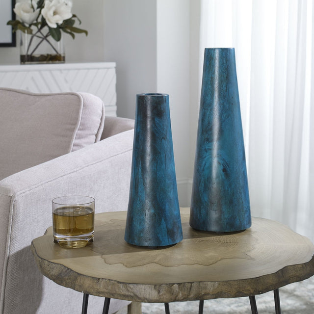 Uttermost Mambo Blue Vases - Set Of 2 - Home Elegance USA