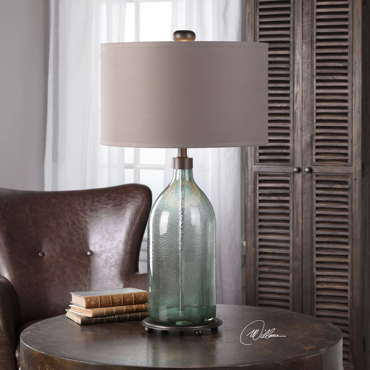 Uttermost Massana Gray Glass Table Lamp - Home Elegance USA