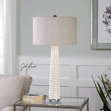 Uttermost Mavone Gloss White Table Lamp - Home Elegance USA