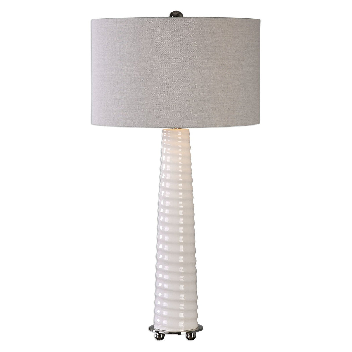 Uttermost Mavone Gloss White Table Lamp - Home Elegance USA