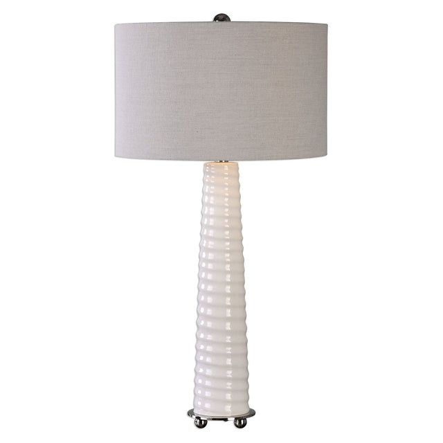 Uttermost Mavone Gloss White Table Lamp - Home Elegance USA