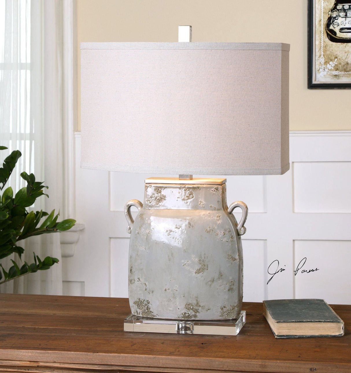 Uttermost Melizzano Ivory-Gray Table Lamp - Home Elegance USA