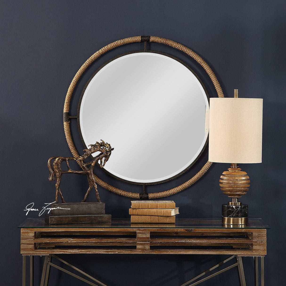 Uttermost Melville Coastal Round Mirror - Home Elegance USA