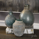 Uttermost Mercede Weathered Blue-Green Vases - Set Of 3 - Home Elegance USA