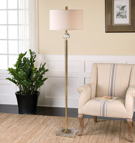 Uttermost Mesita Brass Floor Lamp - Home Elegance USA
