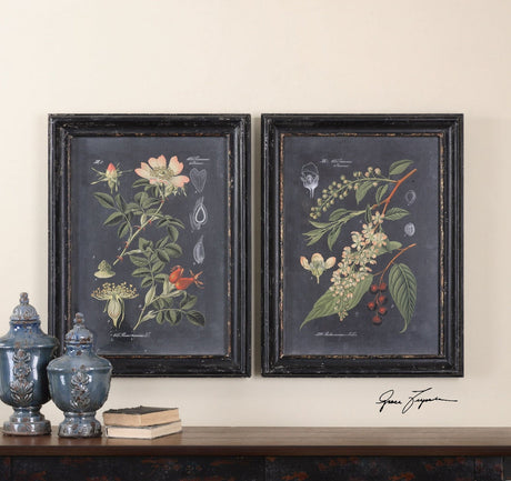 Uttermost Midnight Botanicals Wall Art - Set Of 2 - Home Elegance USA