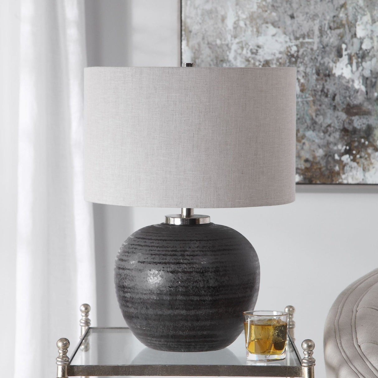 Uttermost Mikkel Charcoal Table Lamp - Home Elegance USA