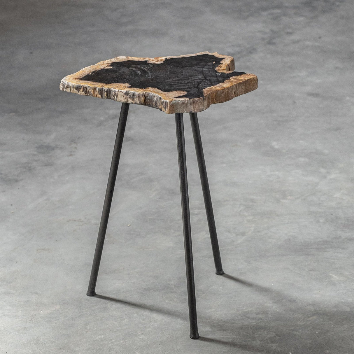 Uttermost Mircea Petrified Wood Accent Table - Home Elegance USA