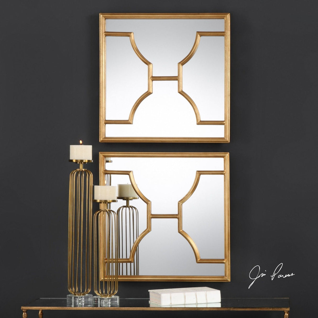 Uttermost Misa Gold Square Mirrors - Set Of 2 - Home Elegance USA