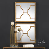Uttermost Misa Gold Square Mirrors - Set Of 2 - Home Elegance USA