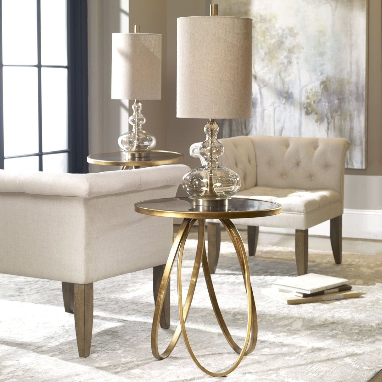 Uttermost Montrez Gold Side Table - Home Elegance USA
