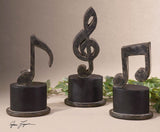 Uttermost Music Notes Metal Figurines - Set Of 3 - Home Elegance USA