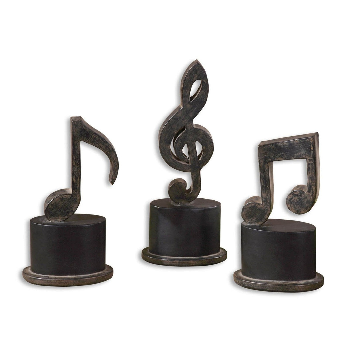 Uttermost Music Notes Metal Figurines - Set Of 3 - Home Elegance USA